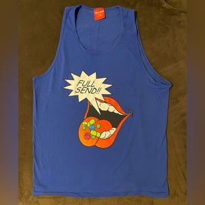 Full Send Nelk Boys Rare Candy Mouth Blue Tank Top Men's Large